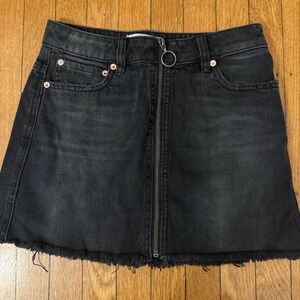We The Free Charcoal Denim Mini Skirt